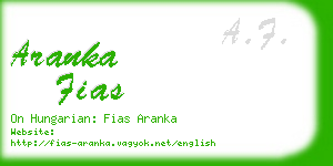 aranka fias business card
